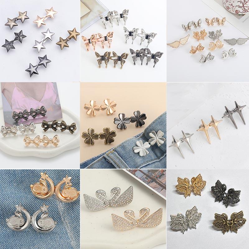 Waist Pants Tightening Make Clip Waist Adjustment Clip Waist Reduction Clasp Line Button Brooches for Garment Decoration NK001