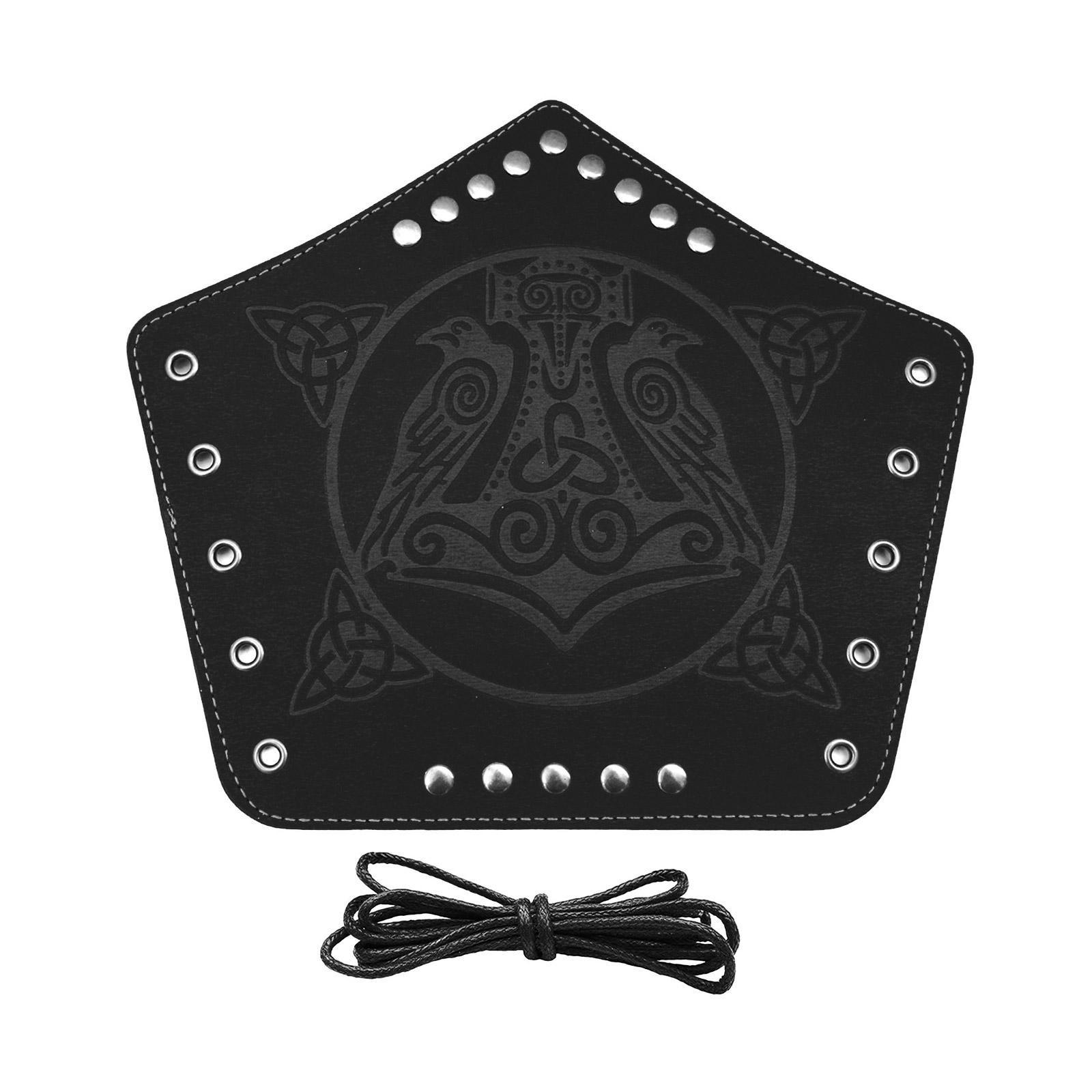 

Embossed Pattern Wrist Guard Men Cosplay Vintage Knight Wristbands Adjustable Metal Hole Gauntlets Gothic Wrist Armors 1 item чёрный