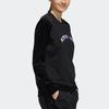 adidas Neo Logo Print Color Block Raglan Sleeve Round Neck Casual Vintage Sweatshirt Women Sweatshirt Black EI4274