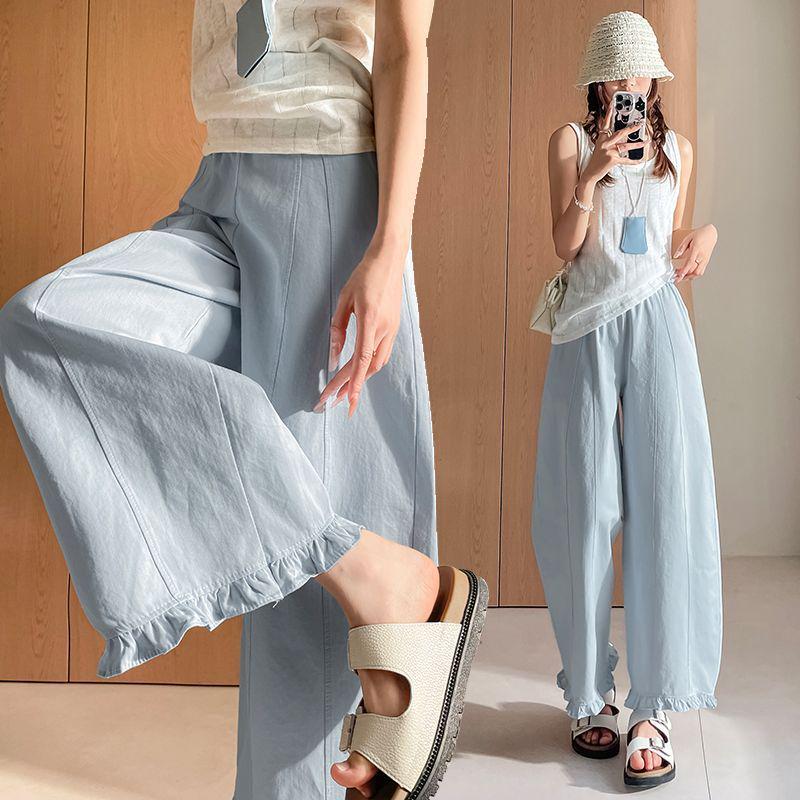 Women's Nine-Point Lantern Pants: New Style Wide-Leg Harem, Bud-Shaped, High-Waist, Slimming Casual Summer Pants