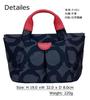 [HARUBE] Kyoto Naniwaya Nylon Lightweight Small Tote Bag, Handbag, Artisan Dyed, Beautiful Design for Women, #E6-609 [Circle] (Gray x Red)