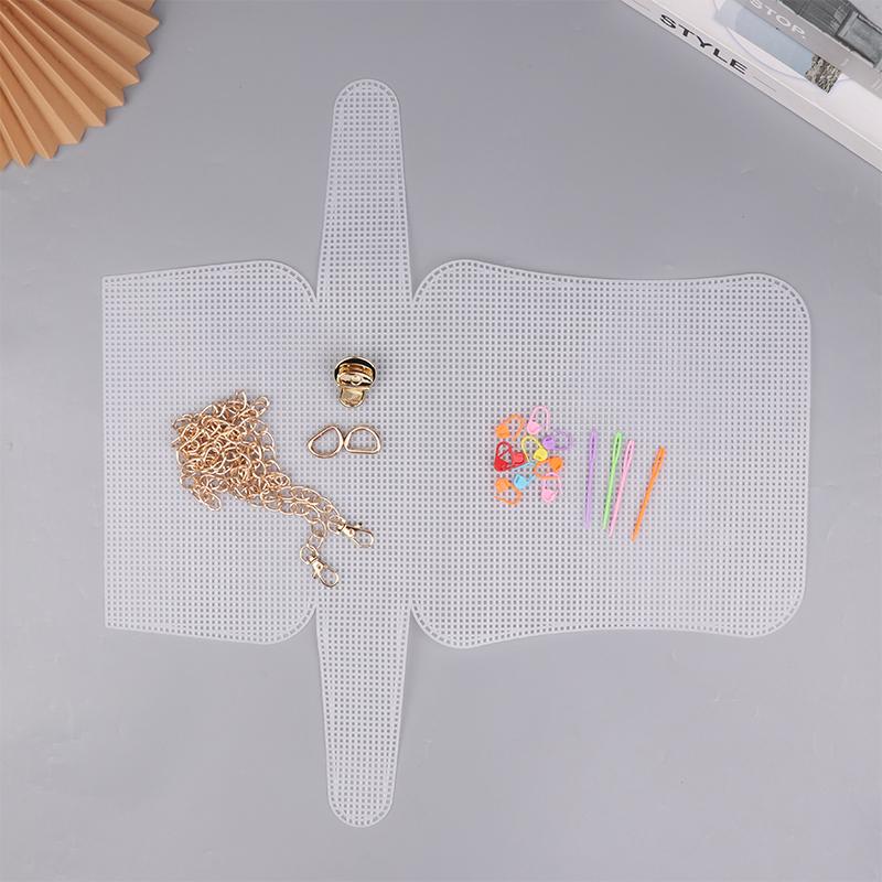 Plastic Mesh For Bag Making Diy Handcraft Bags Weaving Material Latch Hook Bags Made Plastic Grid Hook Crafts Making Accessories
