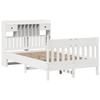 VidaXL Cadre de lit sans matelas blanc 135x190 cm bois de pin massif, meuble de chambre à coucher, sommier, lit en bois, 3323276