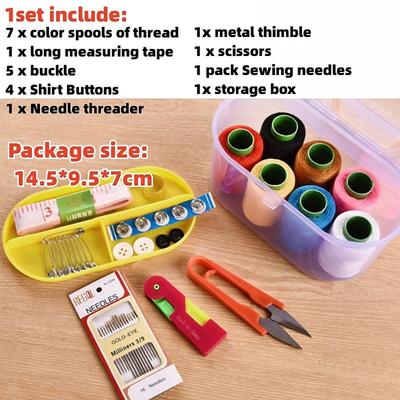 1Set Large Sewing Box Set Household Portable 10 Piece Set Mini Tool Sewing Thread Multi-function Sewing Kit DIY Apparel Sewing