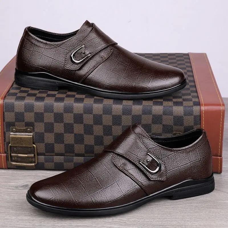 Loafers Round Toe Soft Man Casual Shoe Leather Retro Summer Sale Designer High Quality Common Adults Shoes for Men Black