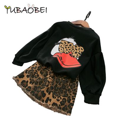 Girl Dress New Winter Cartoon Girl Dress Pattern Leopard Kids Clothing Long Sleeve Princess Dresses Party Vestidos