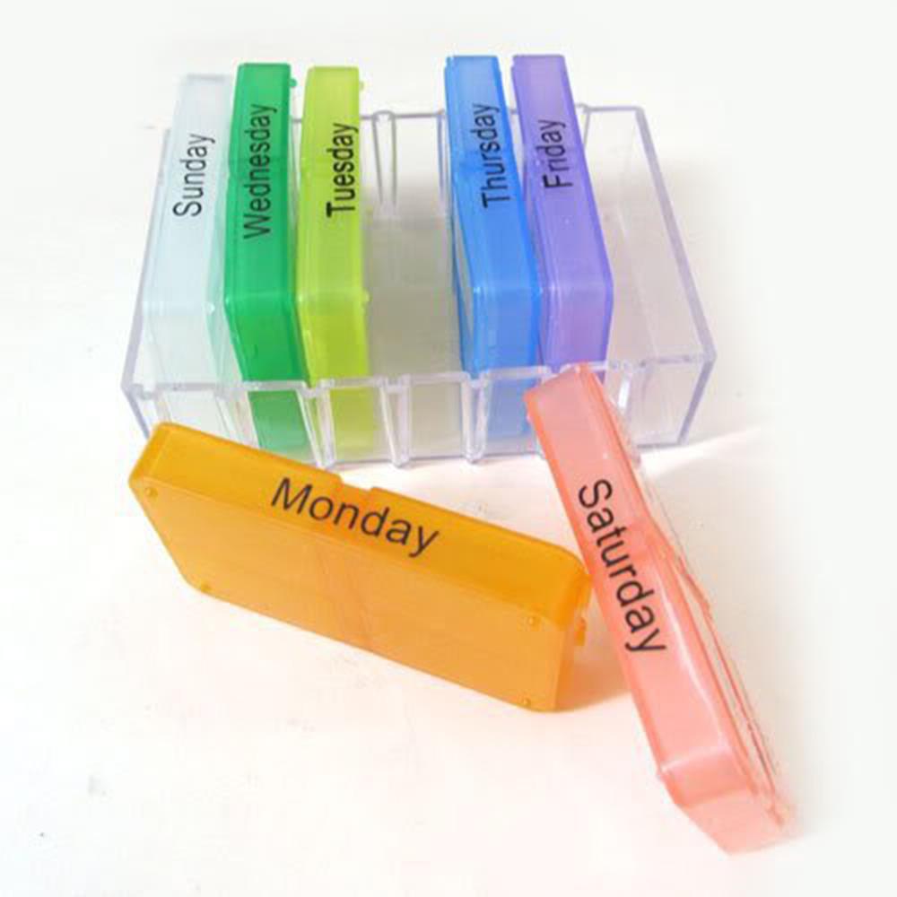 4 Portapillole Tascabili In Plastica Di Paglia Di Grano – Contenitori Giornalieri Impermeabili Con Scomparti, Colorati (Rosa, Blu, Verde, Bianco)