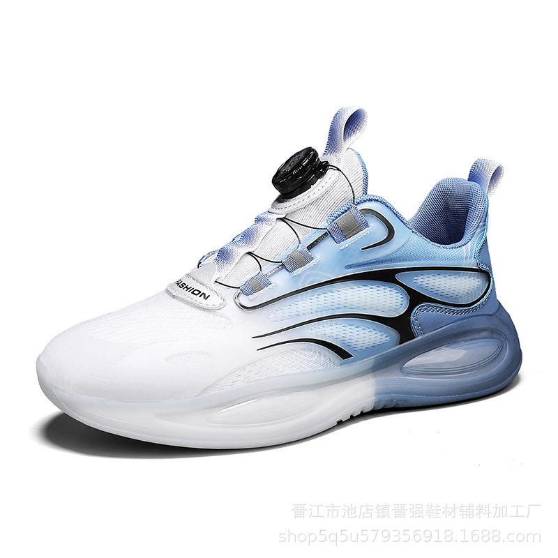 Men's shoes autumn breathable sports running shoes soft sole shock absorption rotating button new outdoor casual shoes trendy shoes