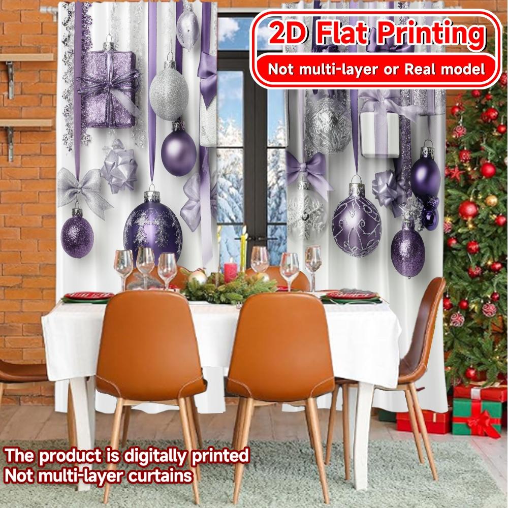 Flat Printing Lavender Ornaments Chic Curtains Semi Art Deco Festive Suitable Living Room Light Filtering Set Of 2 Made Polyester Great Decor