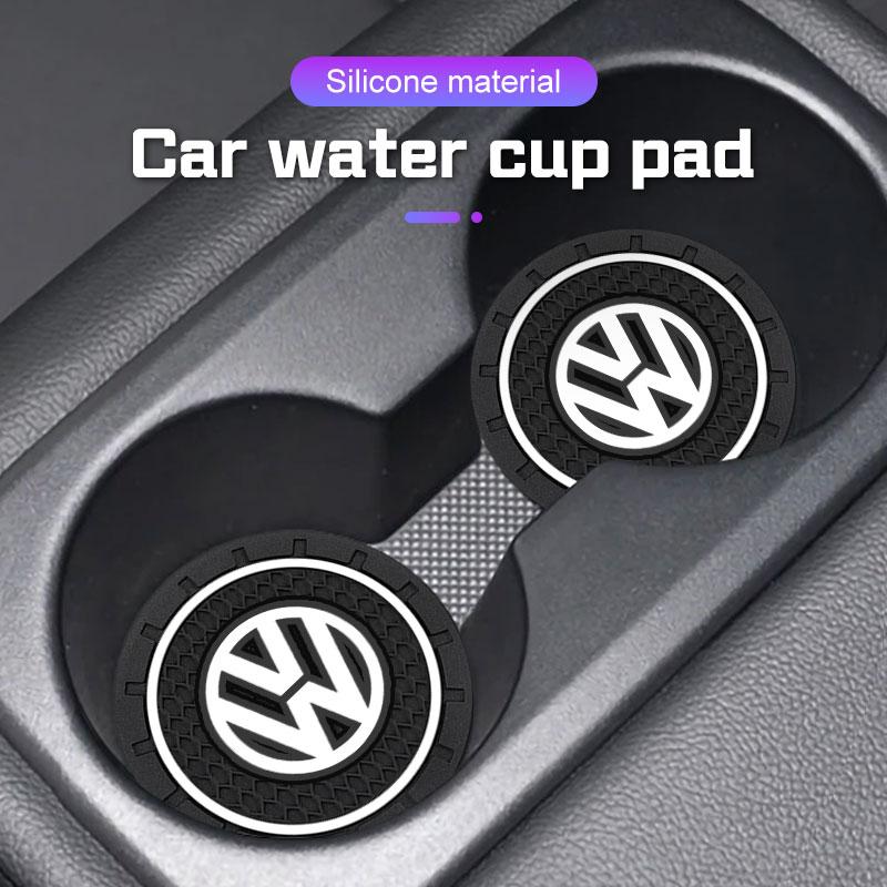 EFG1 Car Water Cup Mat Silicone Coaster for VW Volkswagen Golf 7 8 MK8 ID.3 4 Polo Tiguan Passat B5 Touareg Anti-slip Pad Accessories