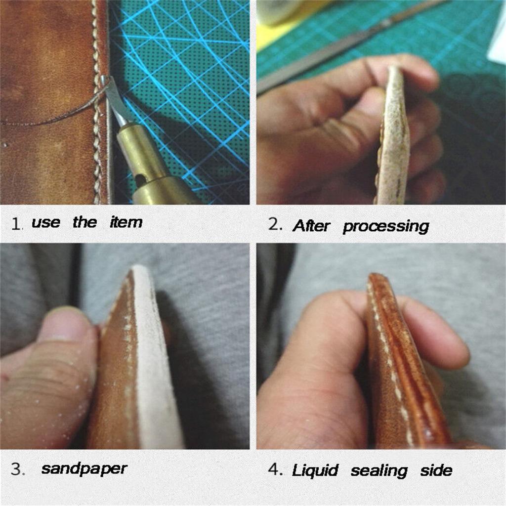 7 1 Leather Groover Tool Leather Cutting Knife Set Wooden Handle Adjustable