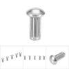 50pcs M5 Stainless Steel Round Head Knurled Shank Solid Rivets Assortment Set (M5*12)