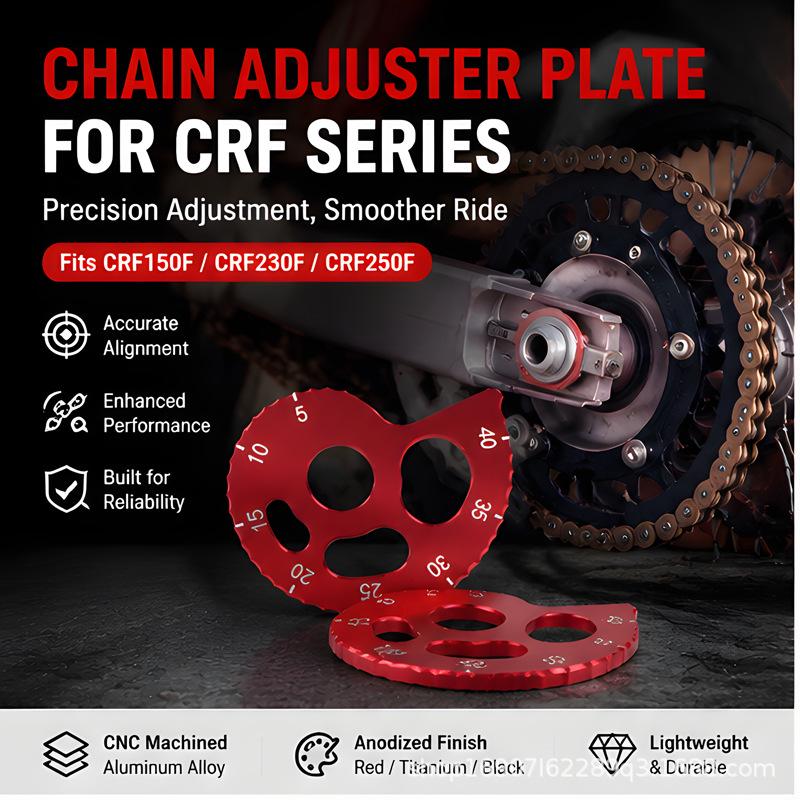 Drive Chain Adjuster for CRF150F, CRF230F, and CRF250F Motorcycle Modifications