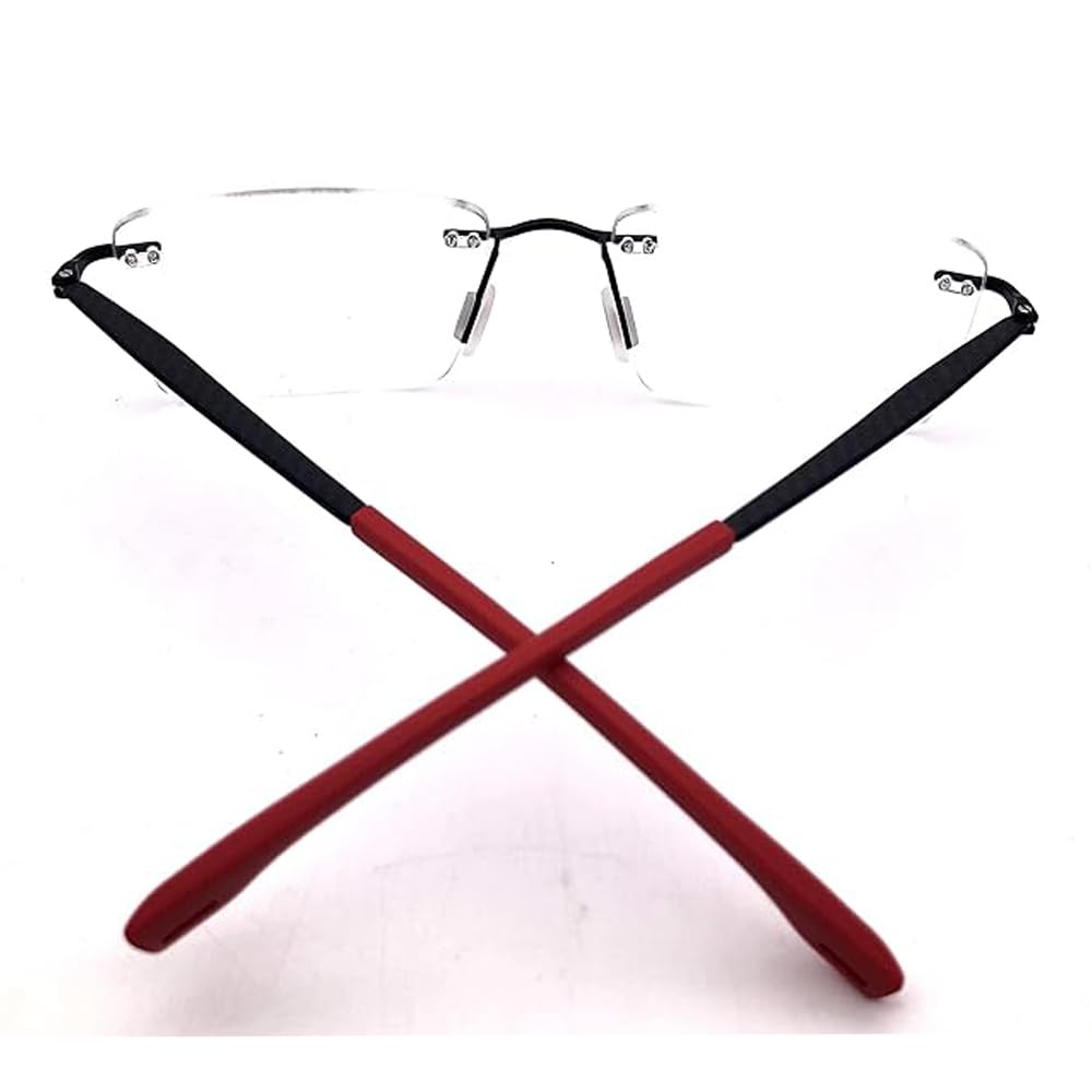 RSINC Rimless frame/eyeglass/Spectacle,  Black - Red 8529-1 C15 53-17-140 BR-3 N1 YH-GE8H-L88L