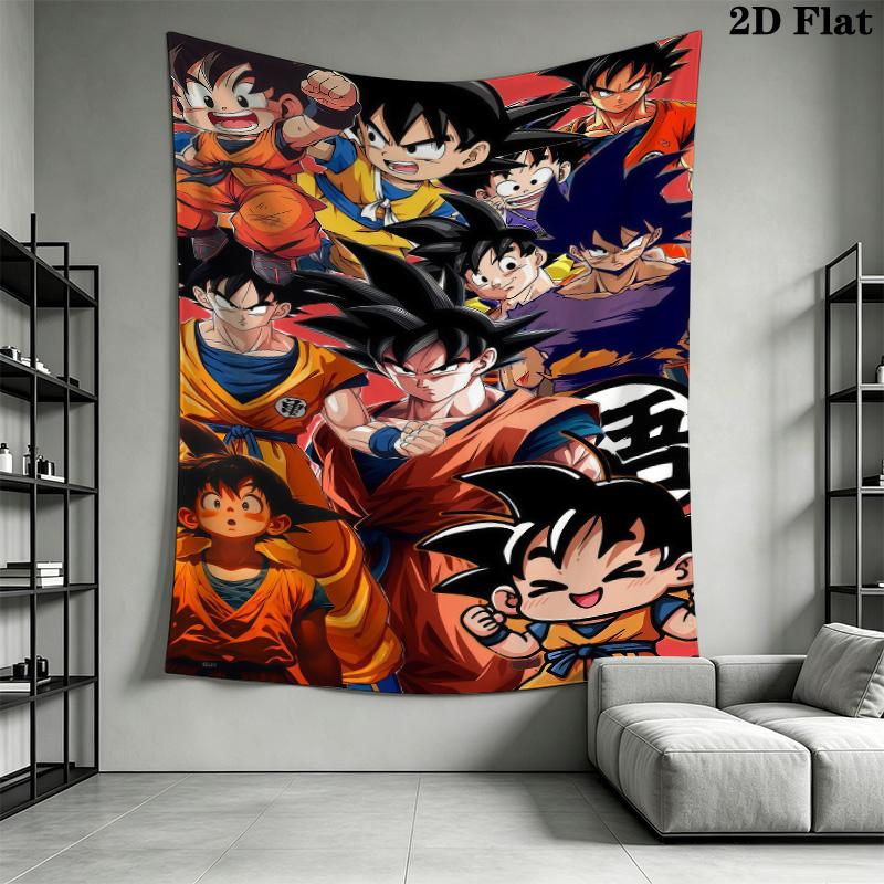 Son Goku Wall Tapestry Aesthetic Wall Hanging Printed Fabric Blanket Decorative Tapestries For Bedroom Living Room Home Decor