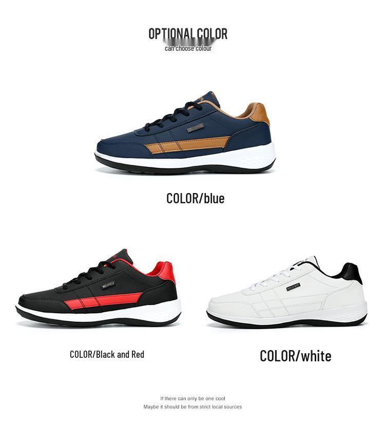 Cross-Border Plus Size Autumn & Winter Men's Leather Casual Sports Shoes - Stylish, Trendy, Lightweight Outdoor Running Sneakers