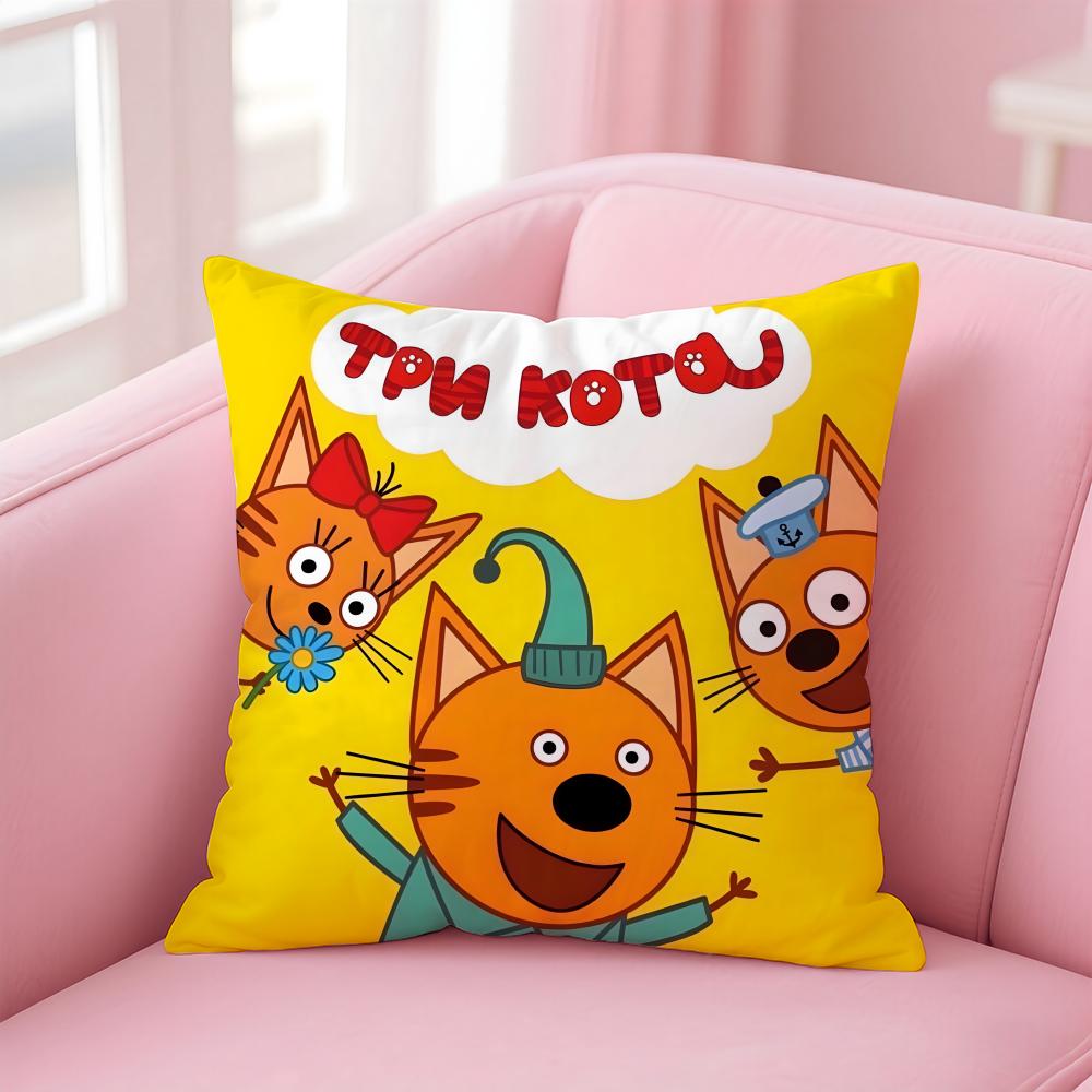 

Cute Funny Russian Cartoon KKidECats Cushion Cover Pillow Case Soft Skin Friendly Fabric Concealed Zipper 30X30cm