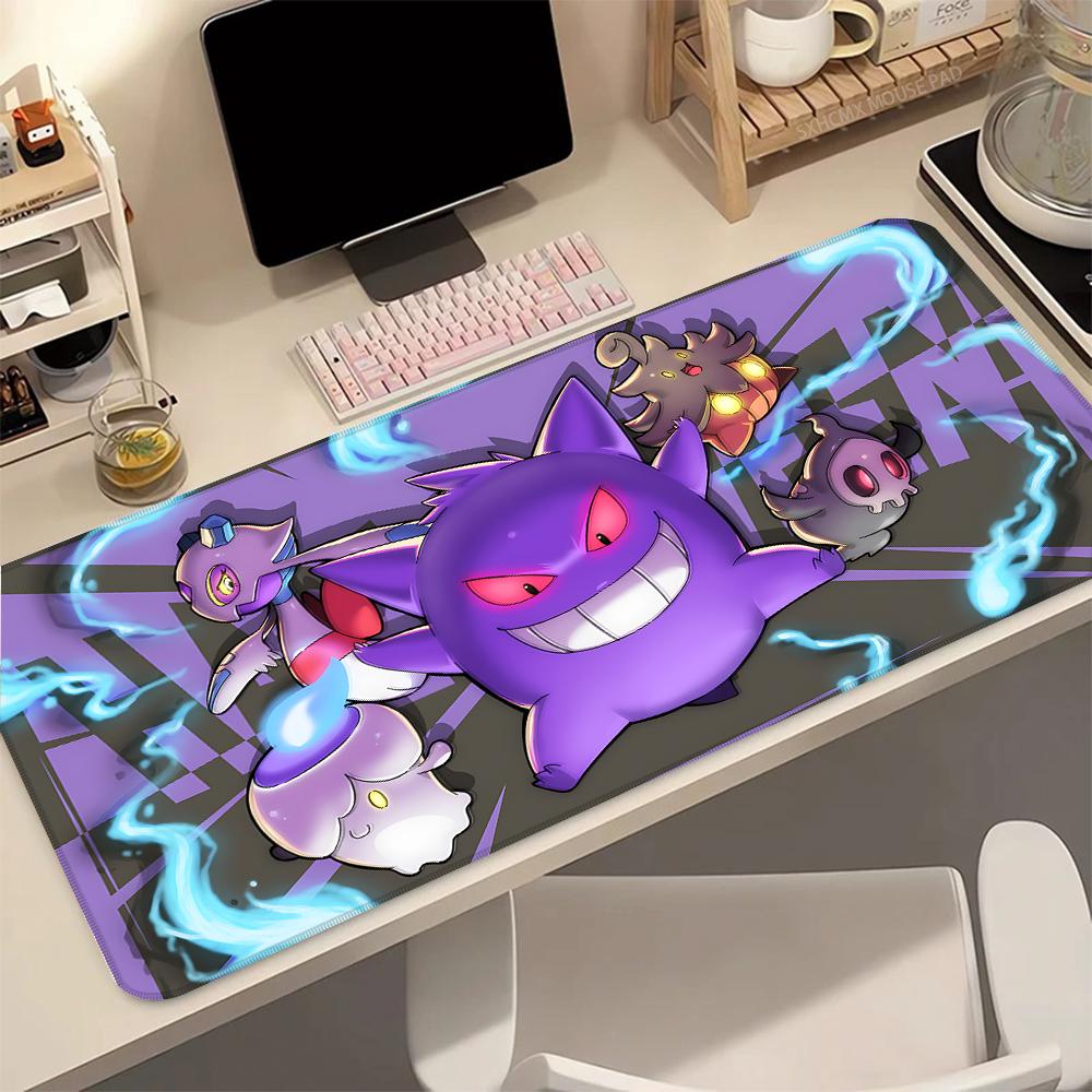 Large Gaming Mouse Pad P-Pokemon Gengar HD Print Non-Slip Rubber Base Desk Mat for PC Laptop Computer Gamer Esports Accessories