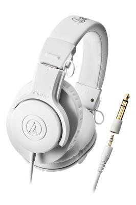 Auriculares de Monitor Profesional Audio Technica WH con Cable para Grabación de Estudio, Práctica de Instrumentos, Mezcla, DJ, Juego, Auriculares de Monitor con Cable, Blanco Limitado