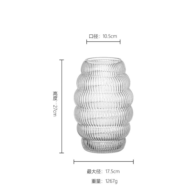 Creative Gray Transparent Glass Vase Hydroponic Flower Desktop Decoration Donut Shaped Flower Vase Handicrafts Home Decoration
