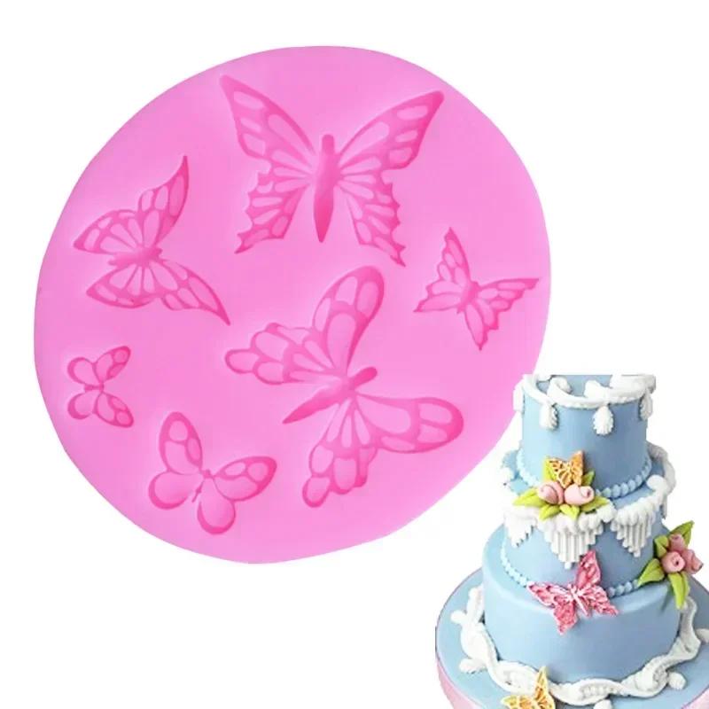 Cake Decoration Molds Kitchen Baking Oval Shape Butterfly Pattern Fondant Chocolate Candy Silicone DIY Molds Kitchen Accessories