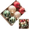 Christmas Tree Decoration Set 6 Plastic Baubles with Hanging Strings for Trees Tables and Event Display 8cm Size