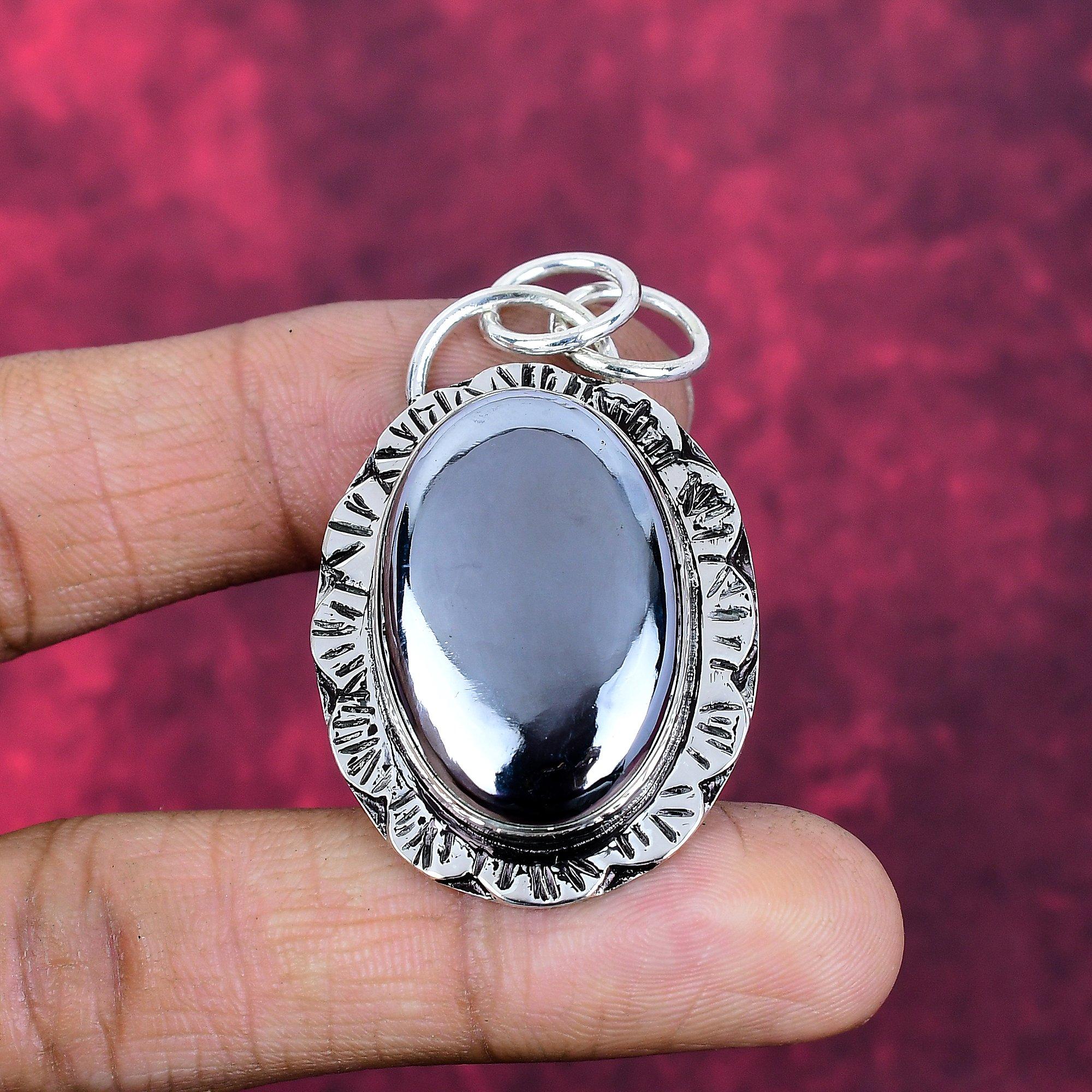 

Украшения из шунгита, Подвеска из стерлингового серебра 925 пробы, Ювелирные изделия ручной работы с драгоценными камнями, Подарки для жены, Совершенно новая подвеска 2.16 Inches