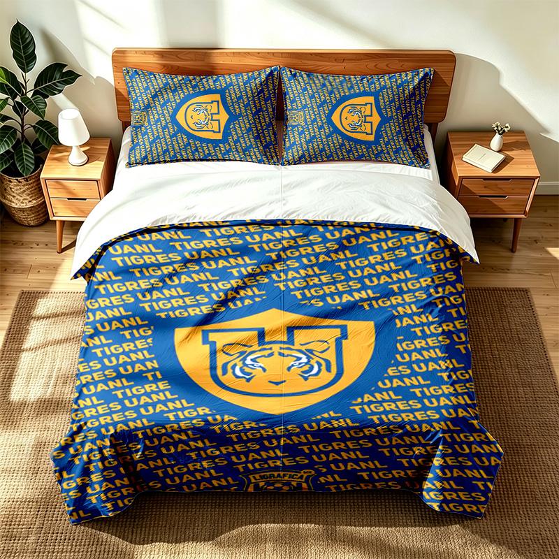 Tigres UANL (14) 3pc set suitable for master bedrooms soft and comfortable an ideal gift for family and friends Includes one duvet cover and two pillo
