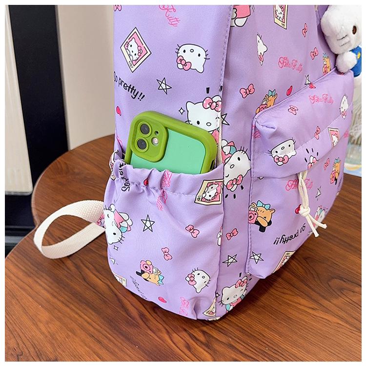 Large Capacity Cute Cartoon KT Cat Backpack for Middle School Girls - Lightweight and Perfect for Back To School
