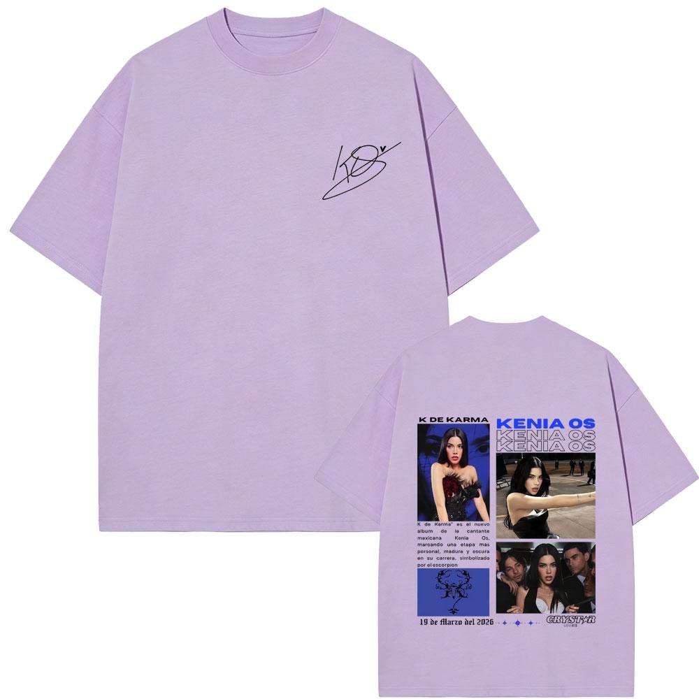Singer Kenia Os K De Karma Tour 2026 Tshirt Unisex Women Fashion Pop Music Streetwear Unisex High Quality Soft Cotton Tshirts Tops