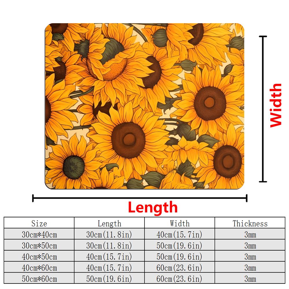 Yellow Sunflower Retro Draining Pad Drying Mat For Kitchen Bar Coffee Dishes Rubber Quick Drying Water Absorbent Anti-slip Mat