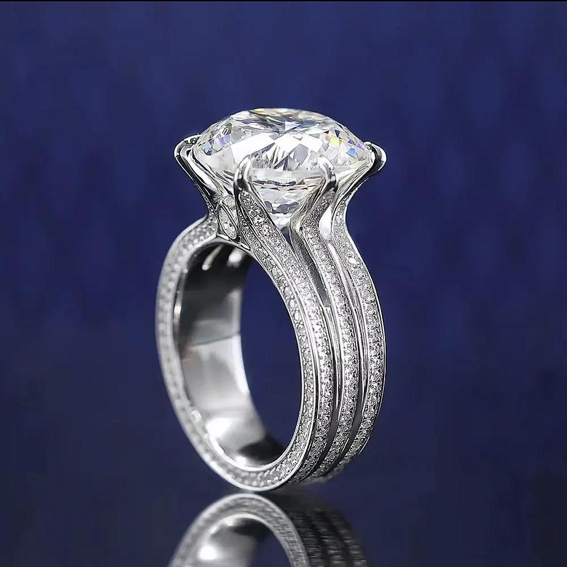 

Hui Zhiyi 2023 Women s 925 Silver Firework-Cut 10 Carat High-Carbon Diamond Necklace: Versatile European & American Style Size 9