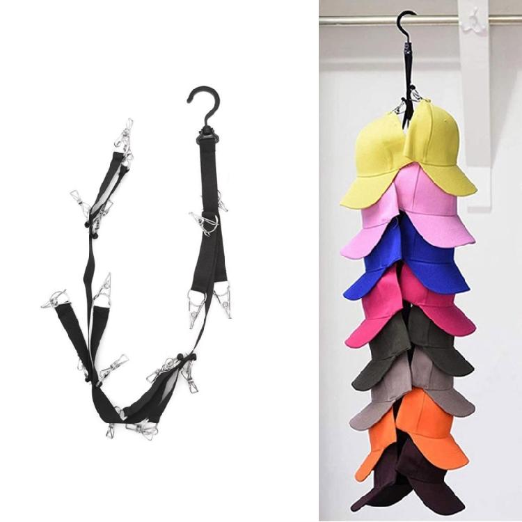 Fashionable Hat Organizers Holder Rack for Closet Rod Featuring Clip To Store Baseball Hats Golf Hats and Beanies