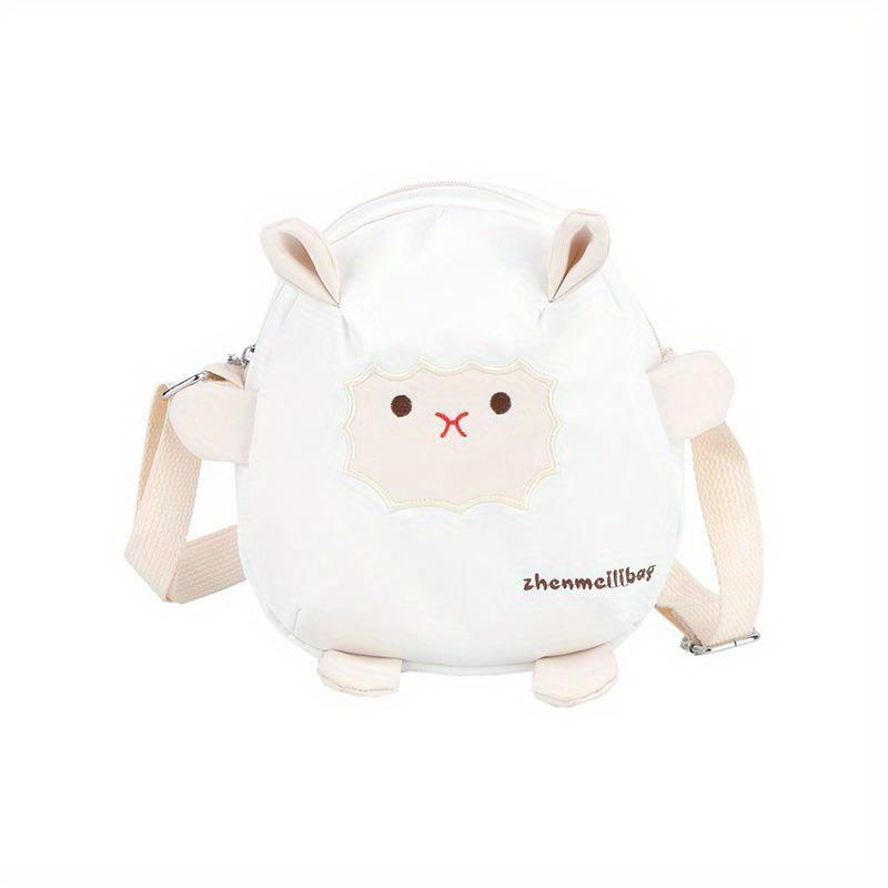 

Adorable Lamb Pattern Oxford Cloth Crossbody Messenger Bag - Adjustable Strap, Mobile Phe Carrying - Japanese Style бежевый