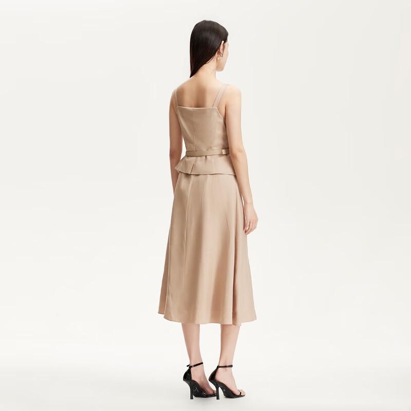 Veromoda Women's Belted Button-Front A-Line Midi Dress