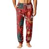 Men's Christmas Printed Pajama Pants Warm Pants for Winter