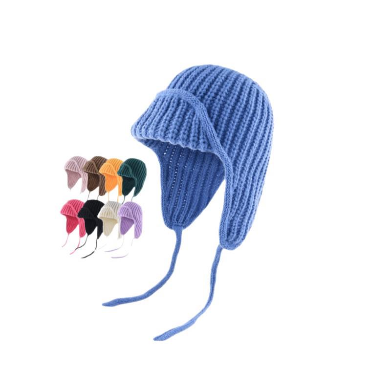 Korean Style Ear-Protecting Knitted Woolen Hat for Autumn/Winter - Unisex Lei Feng Aviator Hat
