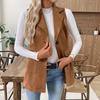 Women's Fashion Blazer Vest Sleeveless Jacket with Lapel Collar Single Button Closure and Front Pockets Suitable for Casual and Office Wear