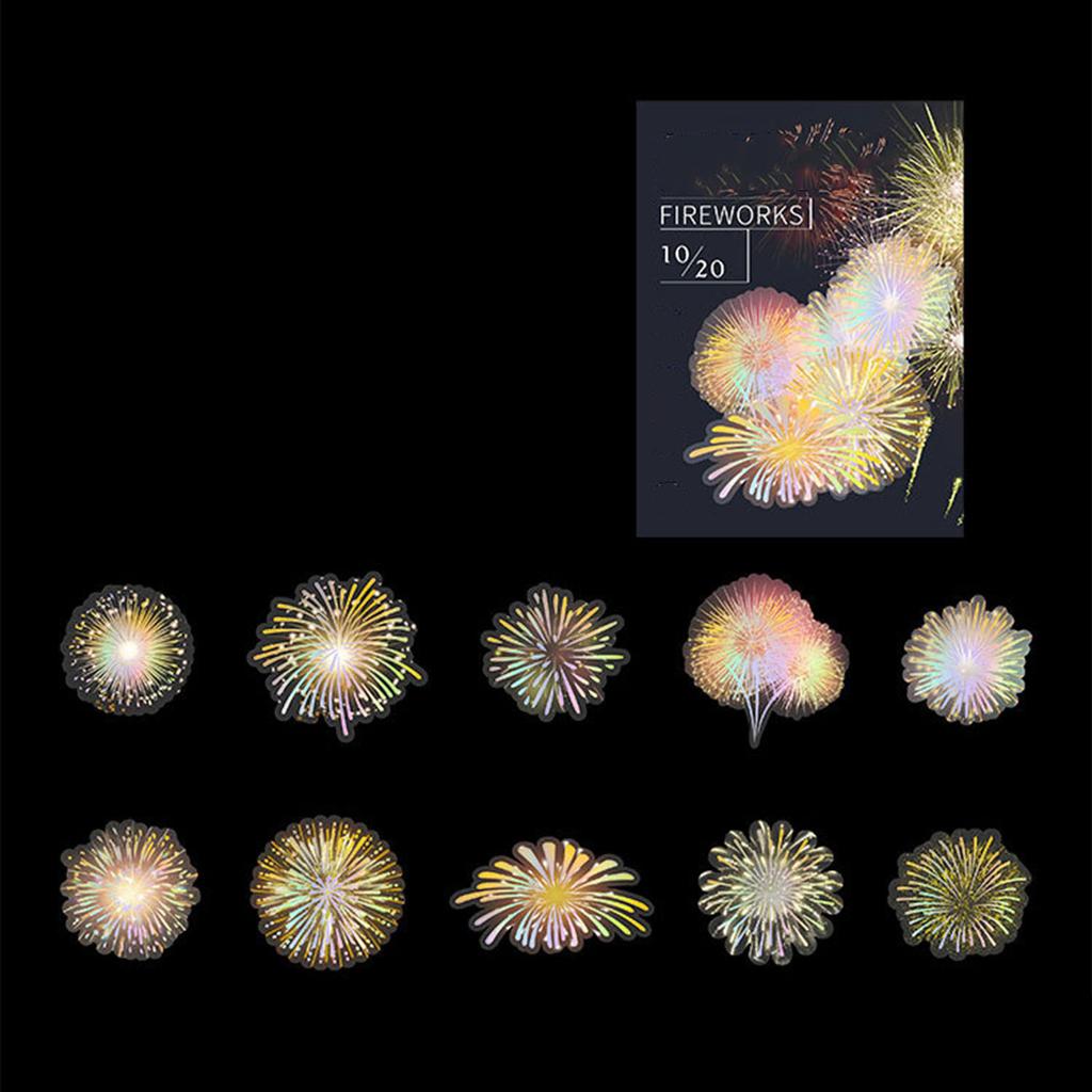 20 Sheets Scrapbook Stickers Exquisite Innovative Fireworks Series Planner Stickers Decoration for Scrapbook Journal