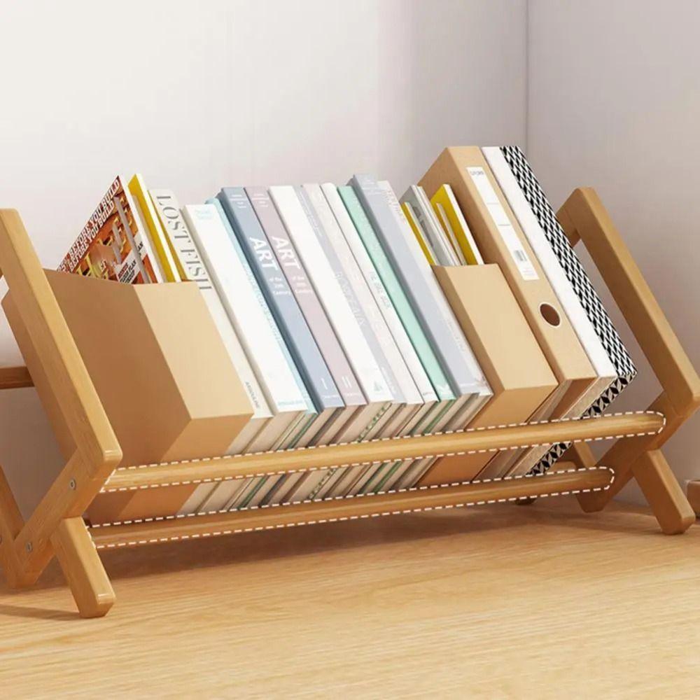 Bambusholz Buchregal Schnellmontage Dokumentenorganisator Zeitschriftenständer Schreibwaren