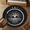 1pc Tree of Life Moon Phases Round Chair Mat Area Rug - Non-Slip, Floor Mat for Office, Bedroom, and Indoor Decor C1125363