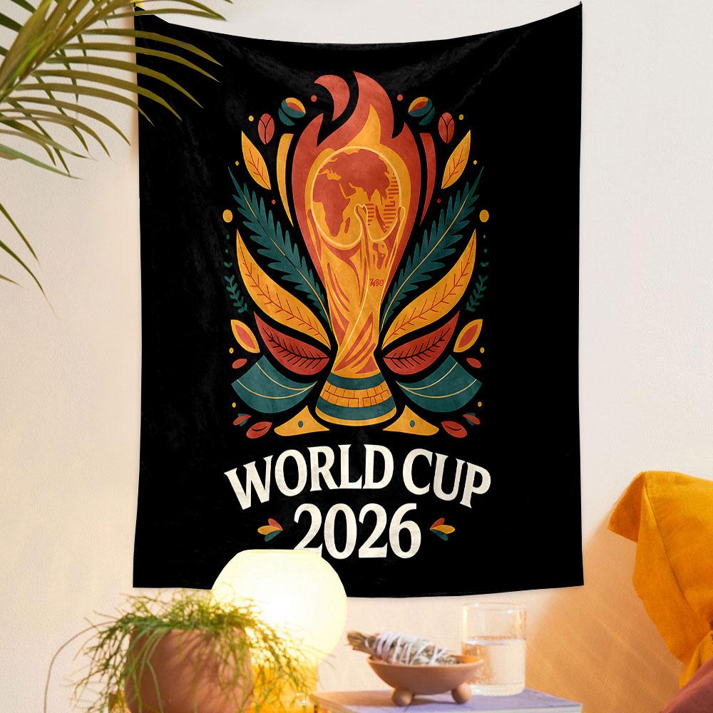 "World Cup 2026 Trophy Design" Patterned Tapestry Home Decor, Suitable for Bedroom and Living Room, Gift