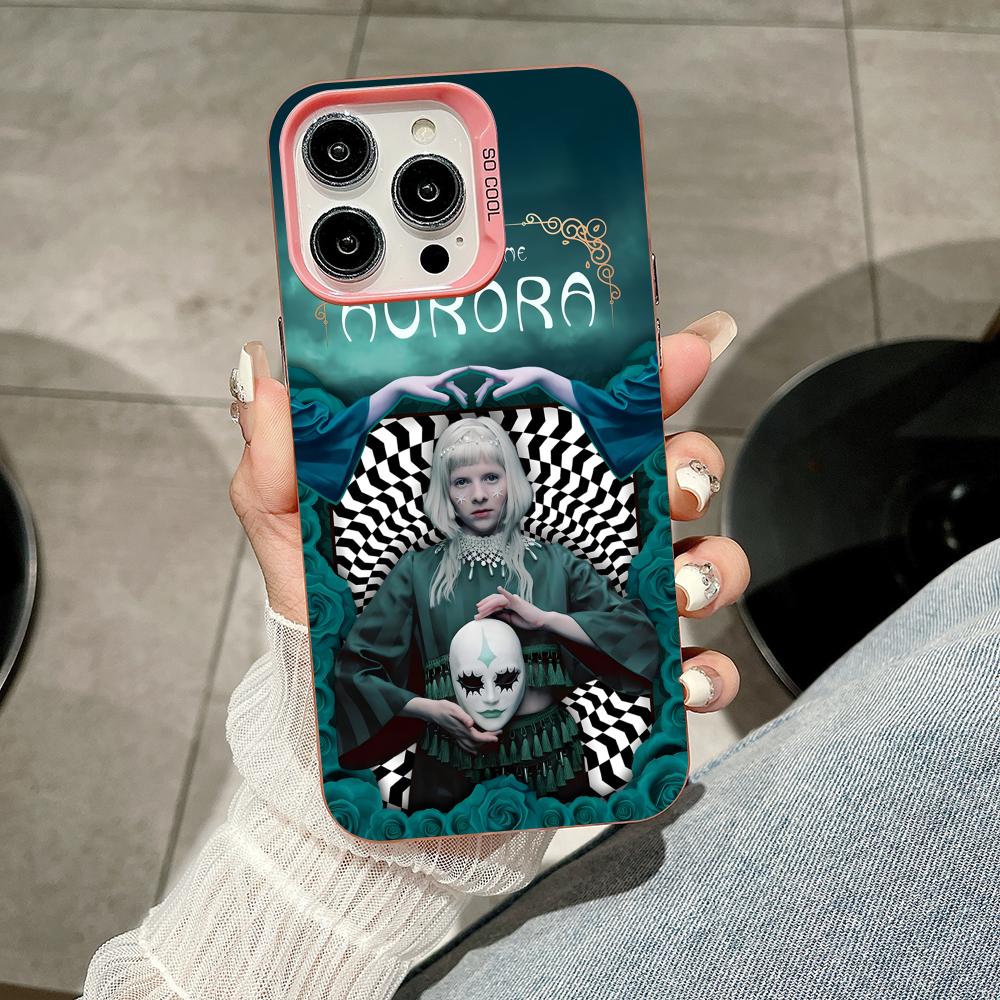 Aurora Aksnes Pink Translucent Mobile Phone Case for iPhone 17 16 15 14 13 12 11 X XR XS Air Pro Max Plus Colorful Cover