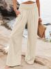 European & American High-Waisted Loose Summer Casual Wide-Leg Trousers for Women - Cotton Linen