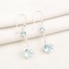 Sky Blue Topaz Gemstone 925 Solid Silver Jewelry Zircon Earrings 1.84" For Gift CZE-9-4