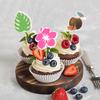 24Pcs Hawaiian Cupcake Toppers Flamingo Pineapple Palm Leaves Toothpicks Tropical Summer Beach Birthday Party Cake Decoration