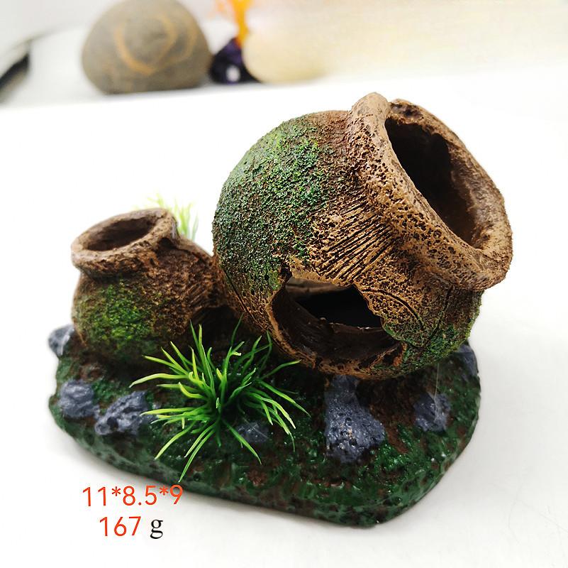 Résine Bois Coulé Mousse Aquarium Décoration de Paysage Ornements Flocage Trou d'Échappement Simulation Bois Mort Arbre Diamant