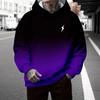 3D Digital Print Hooded Sweatshirt Men Loose Fit Casual Wear