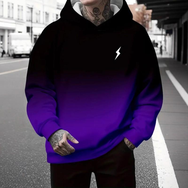 3D Digital Print Hooded Sweatshirt Men Loose Fit Casual Wear