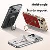 Finger Grip Hand Strap Folding Holder Plain Leather Case For iPhone 17 Pro Max/iPhone 17 Pro/17 Lens Protection Case Cover